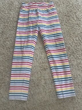 Hanna Andersson Rainbow Stripe Kids Leggings - Pink, Yellow, Blue, Green, White